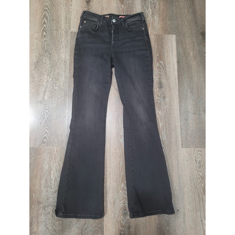 Anthropologie Pilcro Women's Black Flare Jeans size‎ 26 Button Fly #